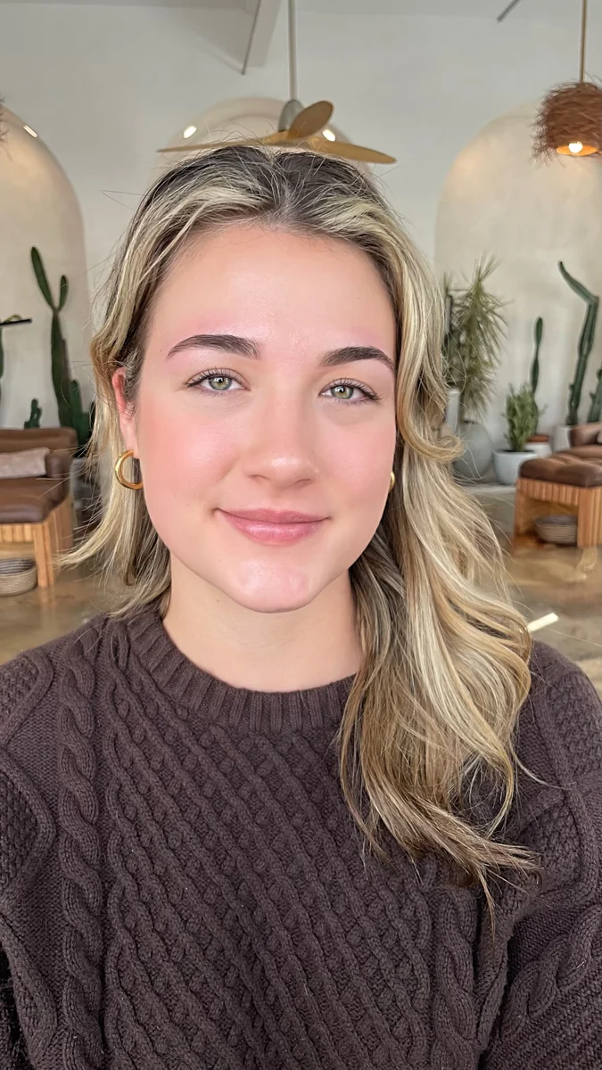 Client portrait showing soft brow definition